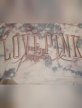 PINK Victoria's Secret Tie Dye Quarter Zip Pullover Sweatshirt Oversized M